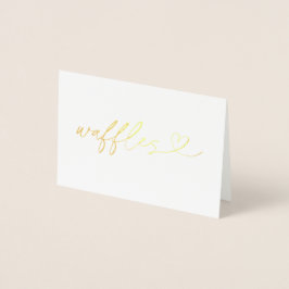 Foil Waffles Food Label Wedding Table Card Folienkarte