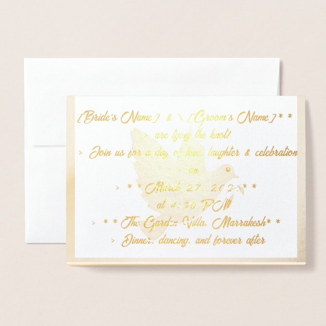 Foil Wedding Danke-Card | Elegant Floral Design Folienkarte (Vorderseite mit Umschlag)