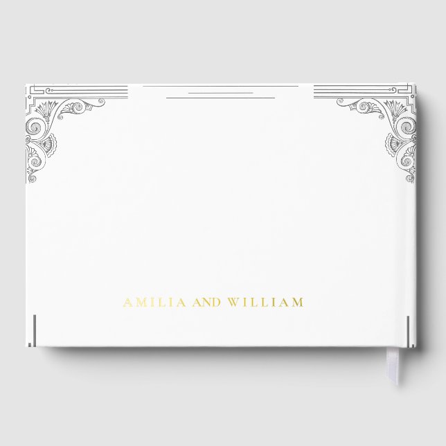 Foil Wedding Guest Book - Elegantes Minimalistisch Gästebuch (Rückseite)