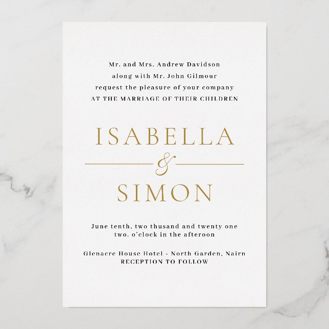 Foil Wedding Invitation Set - Einladung zur Hochze (Vorderseite)