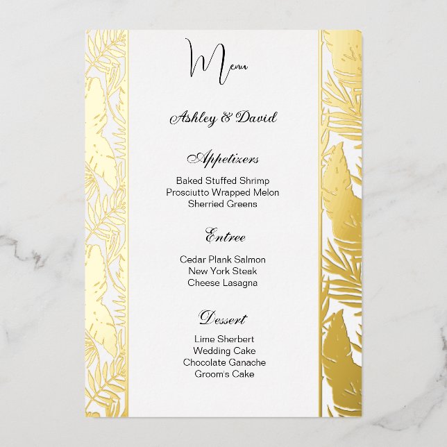 Foil Wedding Menu Card Folieneinladung (Vorderseite)