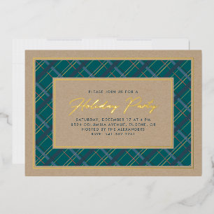 Foil Winter Kariert Holiday Party - Einladung zur 
