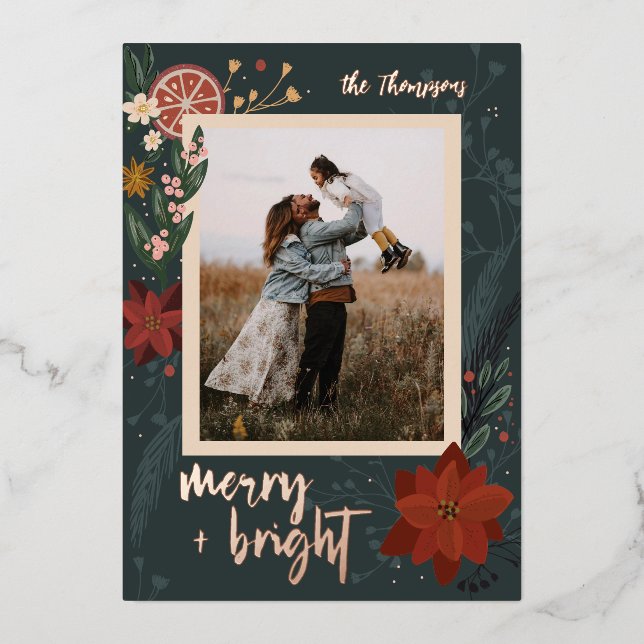 Foil Winter Spice Flat Holiday Carte photo (Recto)