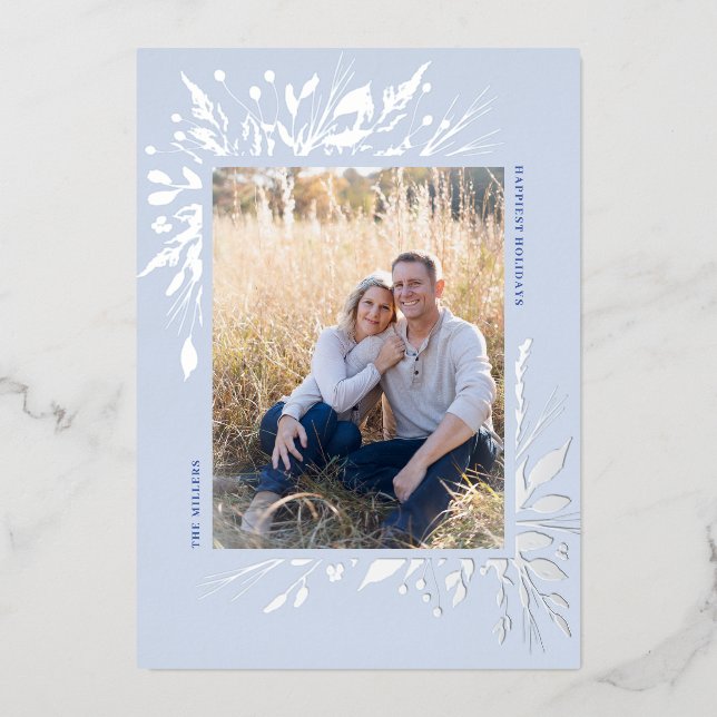 Foil Winter Wonderland Carte photo de vacances (Recto)