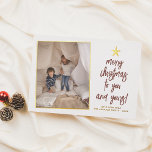 Foil You & Yours Boho 2 Foto Weihnachtsfeiertag Folien Feiertagskarte<br><div class="desc">Fügen Sie Ihren Weihnachtskarten Glanz mit echter Goldfolie, Silber oder Rose! Dieser klassische und zeitlose Metallic-Stil wird Ihre Karten um ein weiteres Level erweitern. Senden Sie Weihnachtswünsche an Ihre Familie und Freunde mit dieser lustigen, modernen Urlaubskarte. Auf der rechten Seite dieses schlichten Designs befindet sich ein echter Goldstar aus Folie...</div>