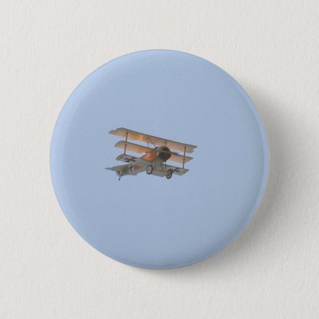 Fokker Tri Flugzeug - Replik roten Baron Button (Vorderseite)