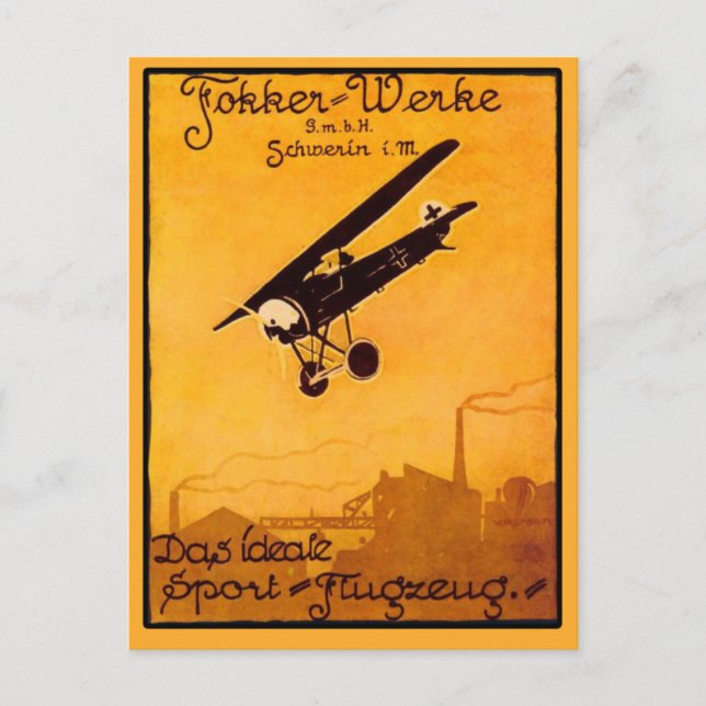 Fokker Worke Poster zu Notecards Postkarte (Vorderseite)