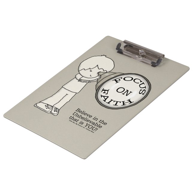 Fokus auf den Glauben Klemmbrett (Schrägansicht)