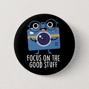 Fokus auf die gute Arbeit positive Pun Dark BG Button