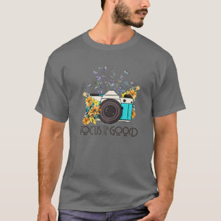 Fokus auf die gute Blumenkamera Fotografie Positi T-Shirt