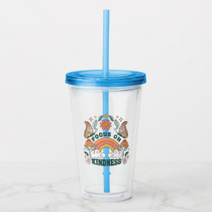 Fokus auf Kindness Groovy Graphic Acryltrinkbecher
