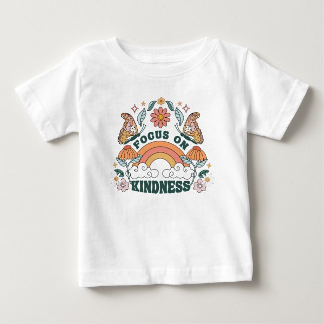 Fokus auf Kindness Groovy Graphic Baby T-shirt (Vorderseite)