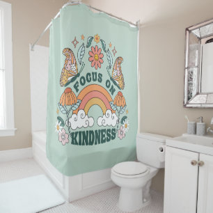 Fokus auf Kindness Groovy Graphic Duschvorhang