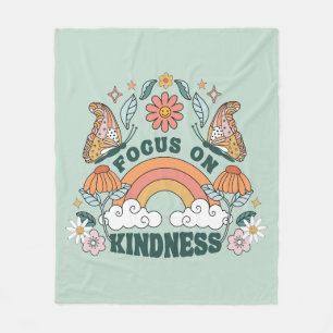 Fokus auf Kindness Groovy Graphic Fleecedecke
