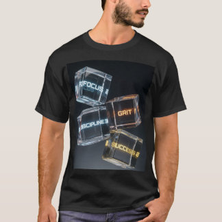 FOKUS AUSDAUER DISCIPLIN ERFOLG - Glaswürfel Motiv T-Shirt