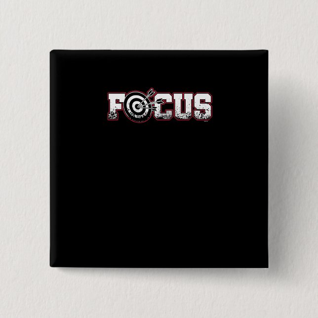 Fokus-Bogenschießen-Bogenschütze-Bullaugen-Pfeil Button (Vorderseite)