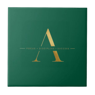 Fokus Disziplin Erfolg Minimalist Gold Design Fliese