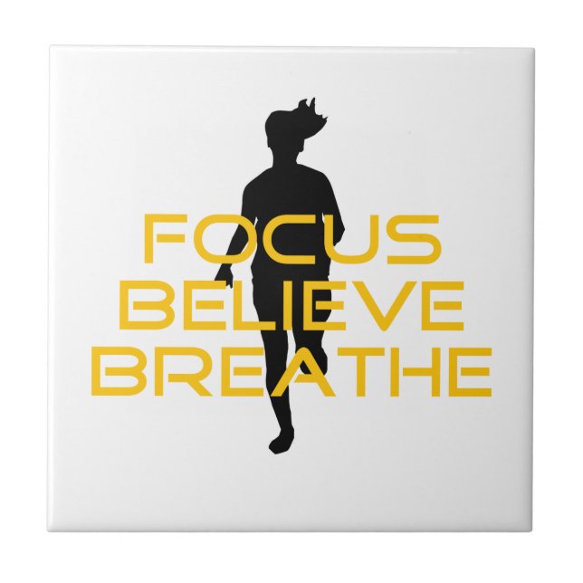 Fokus glaubt Breathe Gelbe Running Fitness Fliese (Vorderseite)
