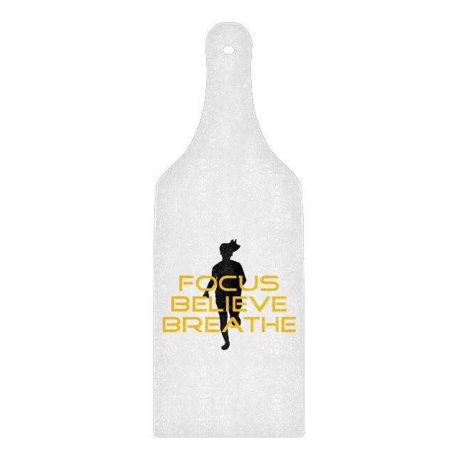 Fokus glaubt Breathe Gelbe Running Fitness Schneidebrett (Vorderseite)