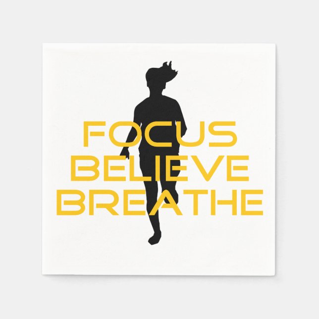 Fokus glaubt Breathe Gelbe Running Fitness Serviette (Vorderseite)
