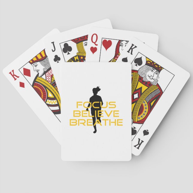Fokus glaubt Breathe Gelbe Running Fitness Spielkarten (Rückseite)