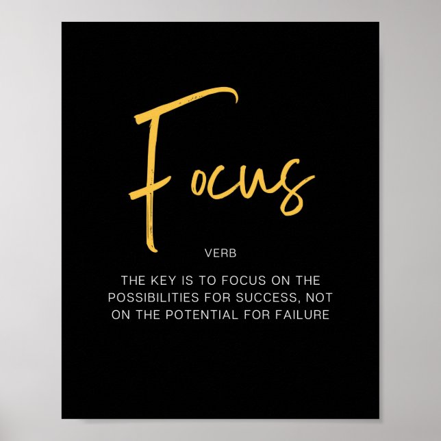 Fokus Inspirierend Kostenvoranschlag Poster (Vorne)