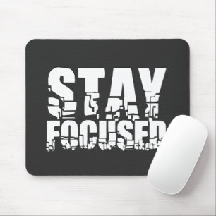 Fokussiert bleibe Motivierend Satz mit weißem Te Mousepad