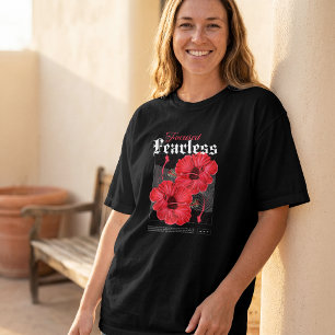 Fokussierte Ambition Florale Motivation T-Shirt