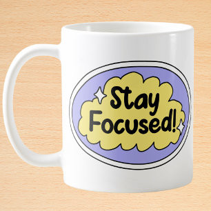 Fokussierte Gelbe Cloud Lila Motivierend bleibe Kaffeetasse