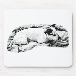 Fokussierter Terrier, gepunkteter Schreibtischlift Mousepad