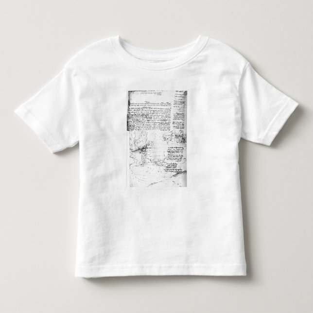 Fol.145v-a, Seite von Da Vincis Notizbuch Kleinkind T-shirt (Vorderseite)