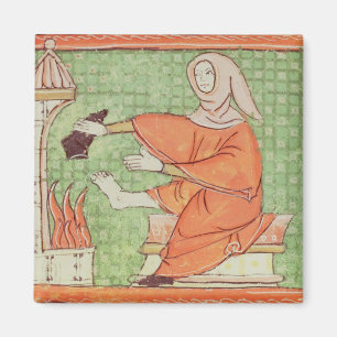 Fol.58r Februar: Erwärmung durch das Feuer Magnet