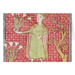 Fol.58v April: Sammeln-Blumen