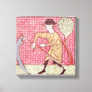 Fol.58v Juni: Heuernte Leinwanddruck