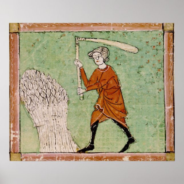 Fol.59r August: Schwebende Weizen Poster (Vorne)