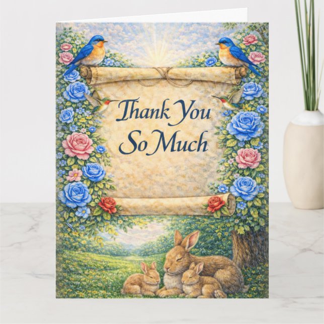 Folded Floral Thank You Card with Scripture Dankeskarte (Vorderseite)