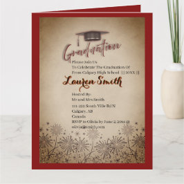 Folded Graduation Party Invitation Karte
