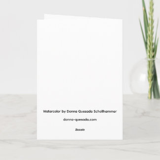 Folded Greeting Card with Original Watercolor Karte