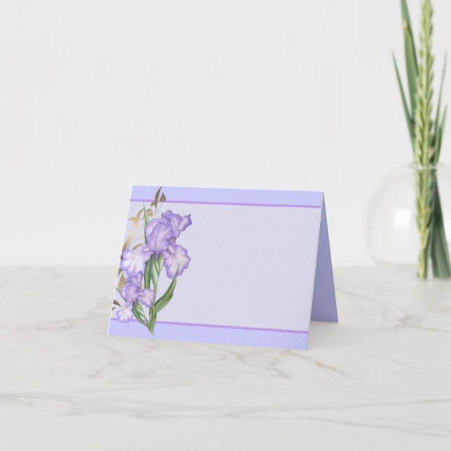 Folded Iris Note Card-Purple Irises-Small (Vorderseite)