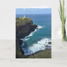 Folded Kilauea Lighthouse Blank Card Dankeskarte