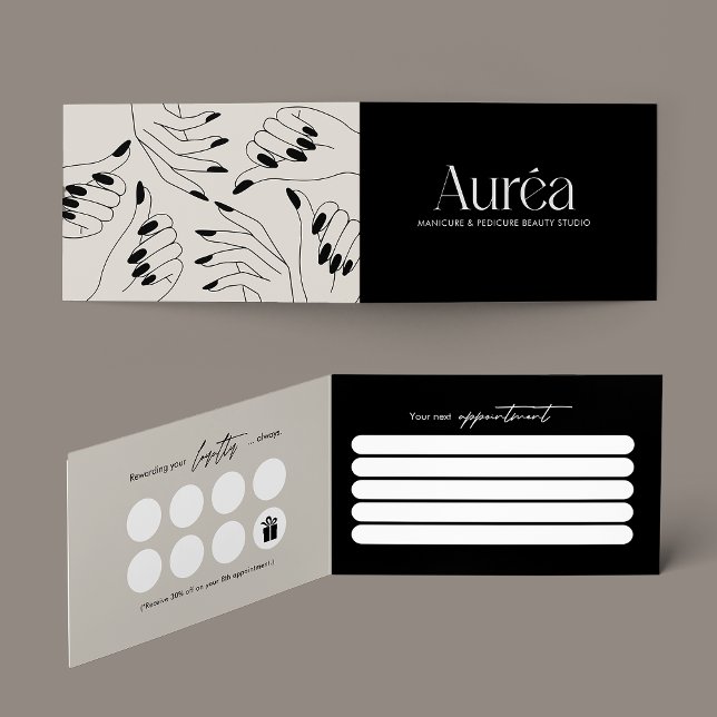 Folded Loyalty Beauty Salon Business Card Visitenkarten (Von Creator hochgeladen)