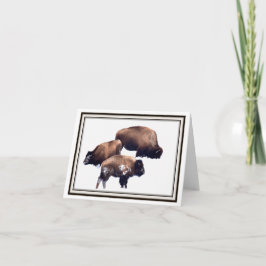 Folding Greeting Card - Bison in Winter Karte
