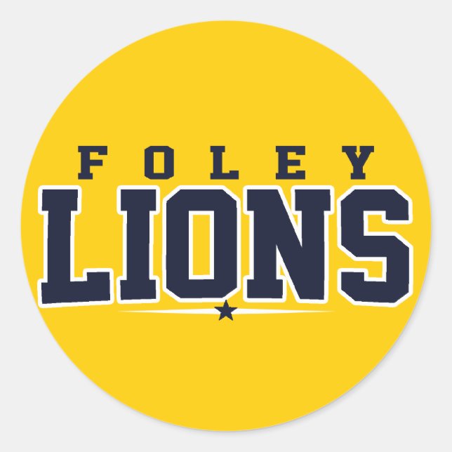 Foley High School; Löwen Runder Aufkleber (Vorderseite)