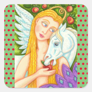 FOLGE ART PEGASUS UND EVE IN GARTEN OF EDEN, PORT QUADRATISCHER AUFKLEBER