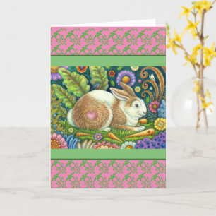 FOLGE ART RABBIT & BLUEBIRD IN SECRET GARDEN Blank Karte