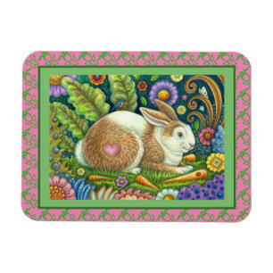 FOLGE ART RABBIT & BLUEBIRD IN SECRET GARDEN MAGNET