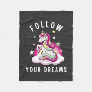 Folge deinen Träumen, die mein Einhorn zum Geburts Fleecedecke