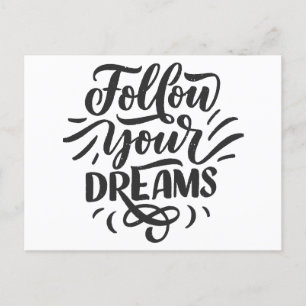 "Folge deinen Träumen   Inspiration und Motivation Postkarte