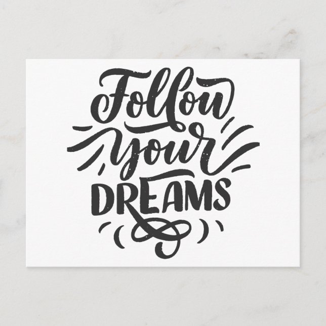 "Folge deinen Träumen | Inspiration und Motivation Postkarte (Vorderseite)