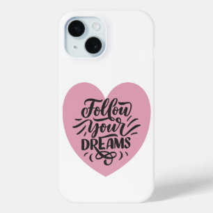 Folge Deinen Träumen Pink Heart Typografie iPhone  Case-Mate iPhone Hülle